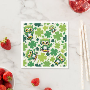 Serviette En Papier Bébé Hibou Mignon St Patrick Dessin Animé