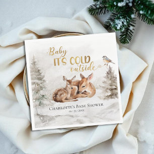 Serviette En Papier Bébé il fait froid à l'extérieur du Baby shower au