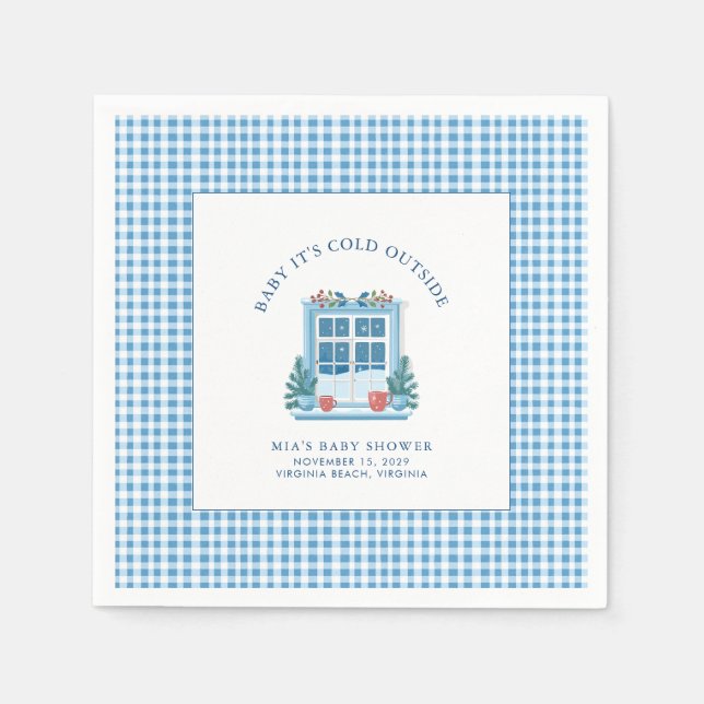 Serviette En Papier Bébé Il fait froid à l'extérieur du Baby shower d' (Devant)