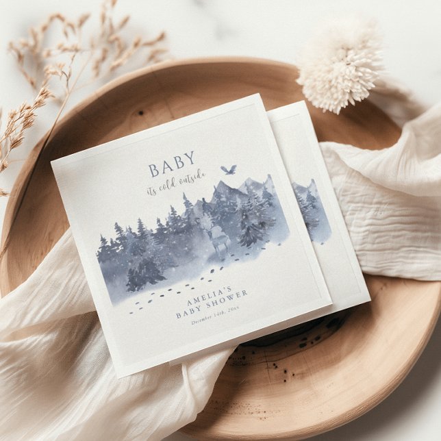 Serviette En Papier Bébé il fait froid dehors Serviettes d'hiver (Créateur téléchargé)