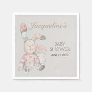 Serviette En Papier Bébé lapin Aquarelle de lapin Sexe Neutre