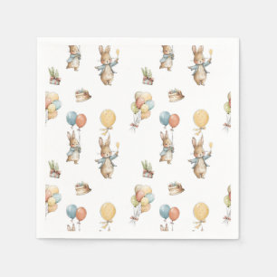 Serviette En Papier Bébé lapin avec ballons