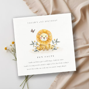 Serviette En Papier Bébé Lion en bois mignon Foliage Faits amusants An
