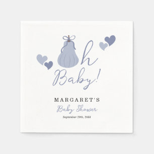 Serviette En Papier Bébé mignon Citrouille bleu Bow Baby shower garçon