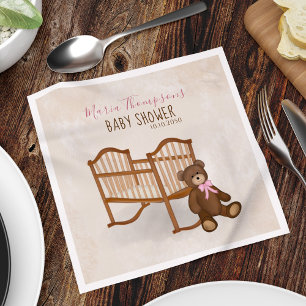 Serviette En Papier Bébé mignon fille Douche Teddy Ours personnalisé