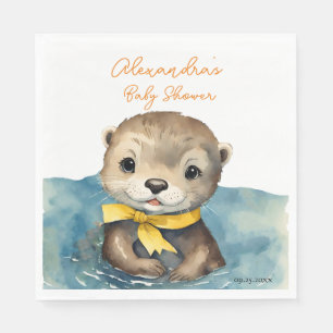 Serviette En Papier Bébé mignon Otter Sexe Baby shower neutre