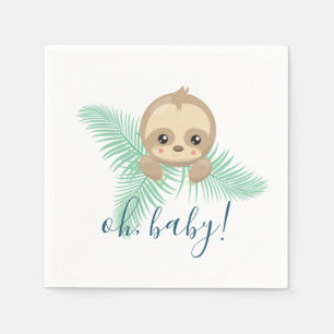 Serviette En Papier Bébé mignon Sloth Oh Baby Baby shower papier servi