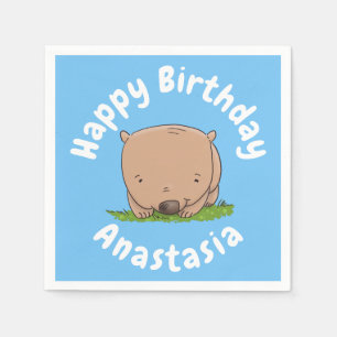 Serviette En Papier Bébé mignon wombat personnalisées dessin animé ann