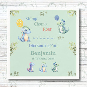 Serviette En Papier Bébé mignonne Dinosaur 1er anniversaire fête