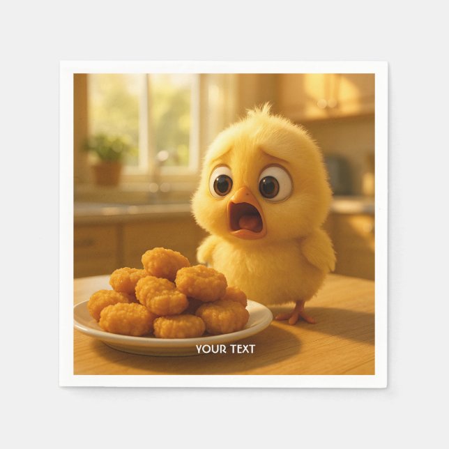 Serviette En Papier Bébé nuggets de poulet mignons de fantaisie (Devant)