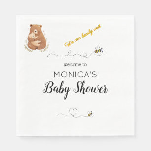 Serviette En Papier Bébé Ours Nous Pouvons Attendre Bienvenue