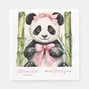 Serviette En Papier Bébé Panda Ours Bearly Wait Girls Baby shower