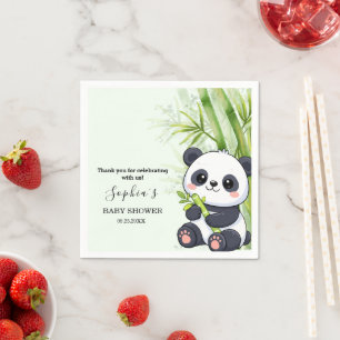 Serviette En Papier Bébé panda ours en bambou Shower