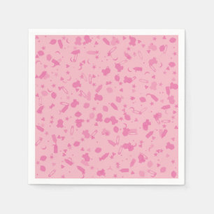 Serviette En Papier Bébé rose Confetti Baptême Christening