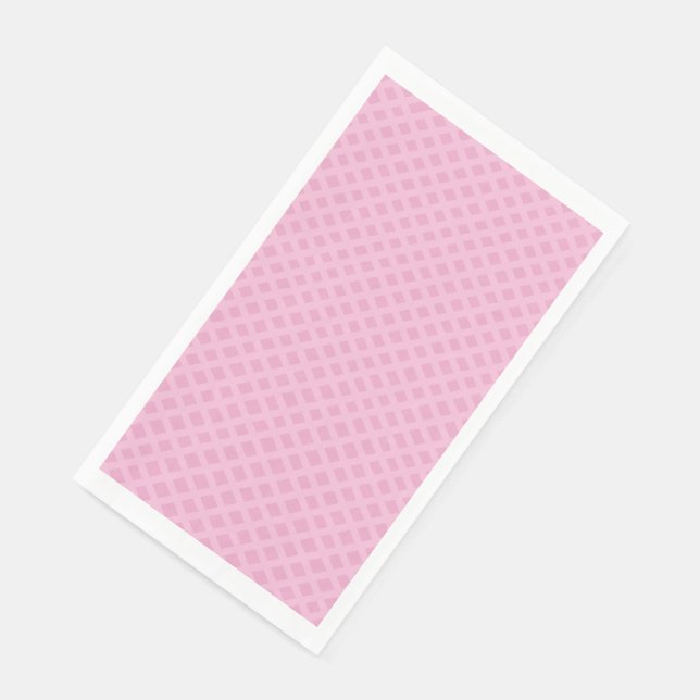 Serviette En Papier Bébé rose panier en treillis tonique (Coin)