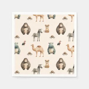 Serviette En Papier Bébé Safari Animaux Mignons Shower