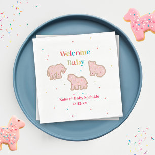 Serviette En Papier Bébé Saupoudrer Animal Cookies Fille Baby shower