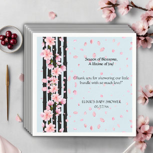 Serviette En Papier Bébé Shower Fleurs de Cerisier Sakura Printemps