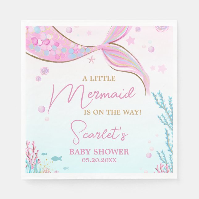Serviette En Papier Bébé sirène Shower (Devant)