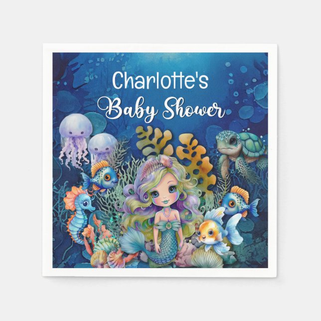 Serviette En Papier Bébé sirène Shower (Devant)