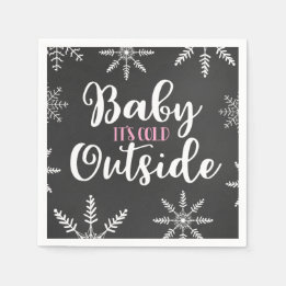 Serviette En Papier Bébé son froid dehors bébé fille Baby shower d'hiv