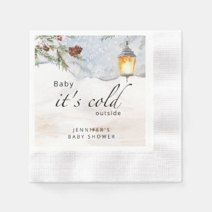 Serviette En Papier Bébé son froid dehors serviettes de baby shower