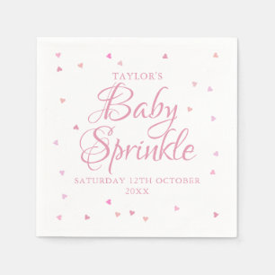 Serviette En Papier Bébé sprinkle coeurs roses