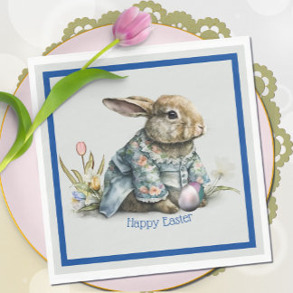 Serviette En Papier Bébé vintage Lapin de Pâques