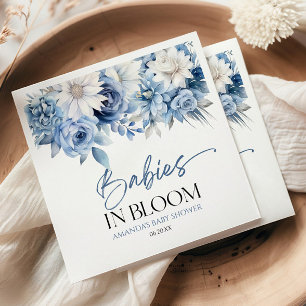 Serviette En Papier Bébés En Fleur Dusty Blue Floral Baby shower