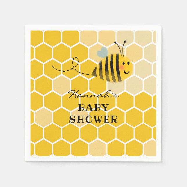 Serviette En Papier Bee Baby shower Napkin (Devant)