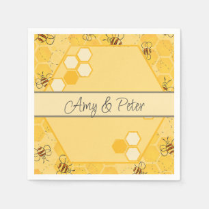 Serviette En Papier Bee Buzzing Honey Bees mignonne