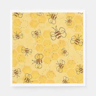 Serviette En Papier Bee Buzzing Honey Bees mignonne