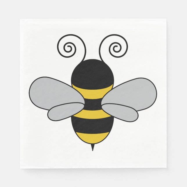 Serviette En Papier Bee Pop Art Cute Honeybee (Devant)