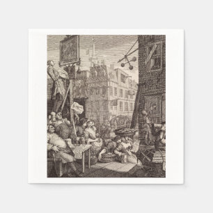 Serviette En Papier Beer Street par William Hogarth