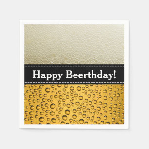 Serviette En Papier Beerthday heureux ! Texte adulte d'anniversaire ou