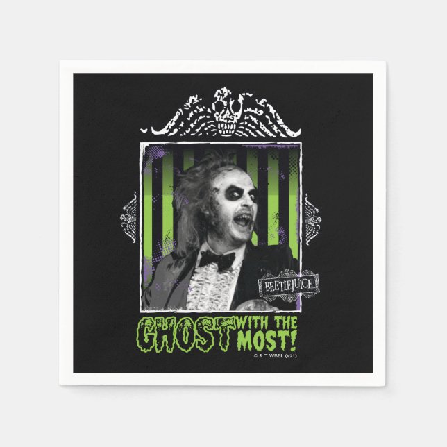 Serviette En Papier Beetlejuice | "Ghost With The Most" Portrait (Devant)