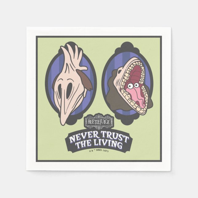 Serviette En Papier Beetlejuice | Maitlands "Never Trust The Living" (Devant)