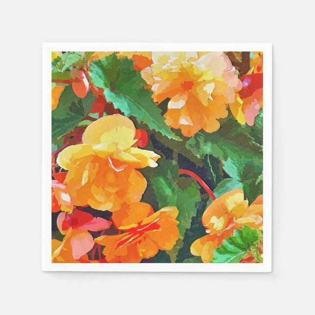 SERVIETTE EN PAPIER BEGONIAS (Devant)