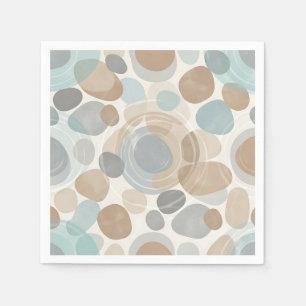 Serviette En Papier Beige Bleu Gris Minimaliste Chevauchement