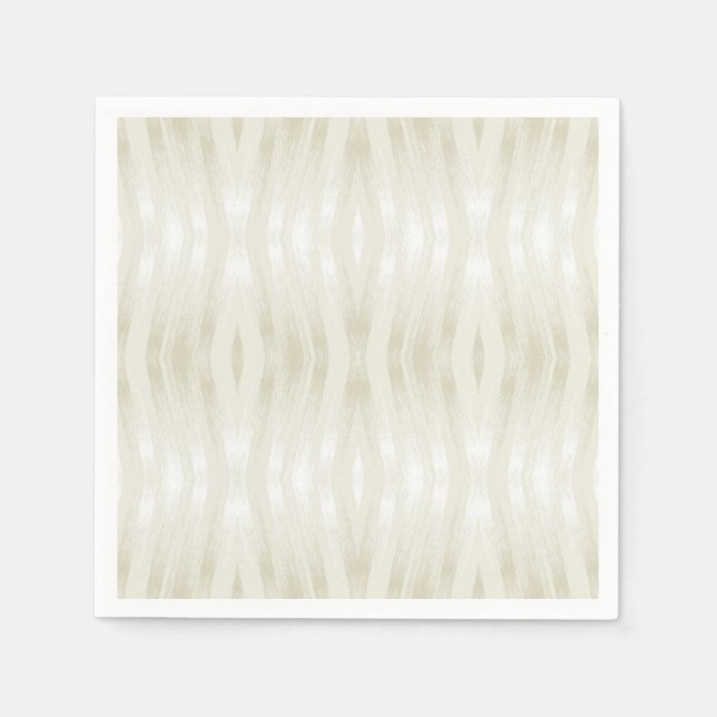 Serviette En Papier Beige clair noble texturé et blanc (Devant)