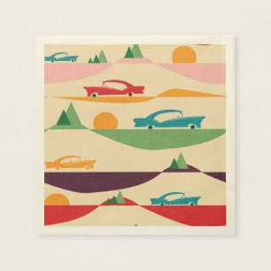 Serviette En Papier beige de vacances rétro