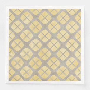 Serviette En Papier Beige Jaune, Taupe Motif Moderne Du Milieu Du Sièc