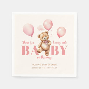 Serviette En Papier Beige On Peut Attendre Rapidement Baby shower Mini