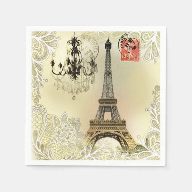 Serviette En Papier beijal lace chandelier eiffel (Devant)