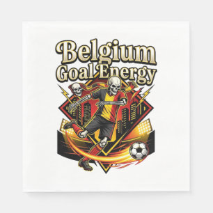 Serviette En Papier Belgique Énergie de but Skeleton Striker Nations G