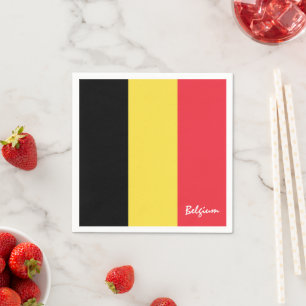 Serviette En Papier Belgique et mode de fête du drapeau belge / fans d