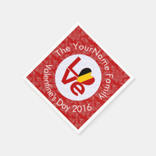 Serviette En Papier Belgique Red LOVE Drapeau personnalisé