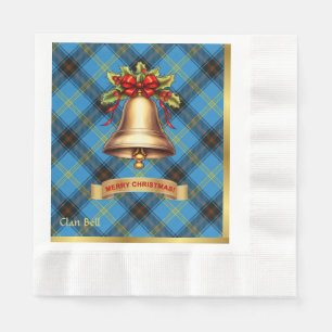 Serviette En Papier Bell personnalisé Tartan Noël