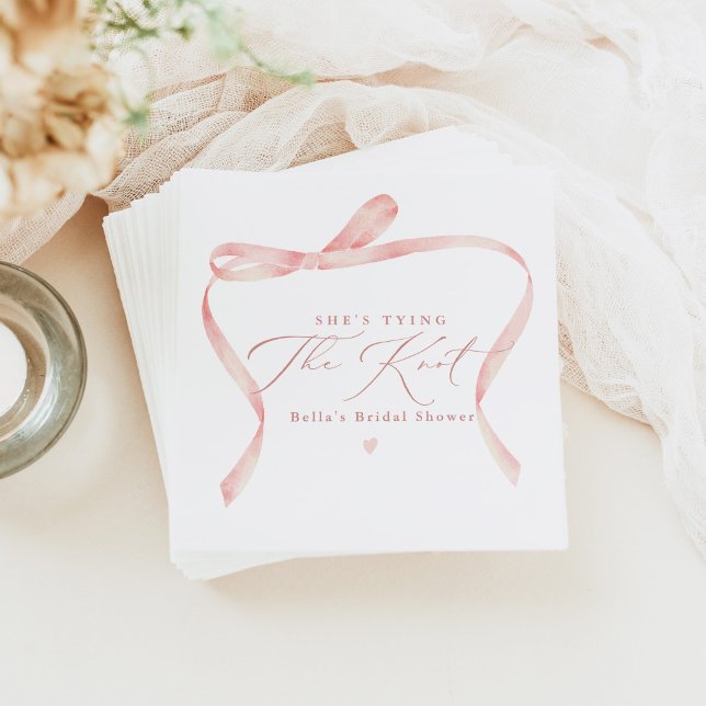 Serviette En Papier BELLA Blush Bow Elle Attache le Nœud Réception de  (Créateur téléchargé)