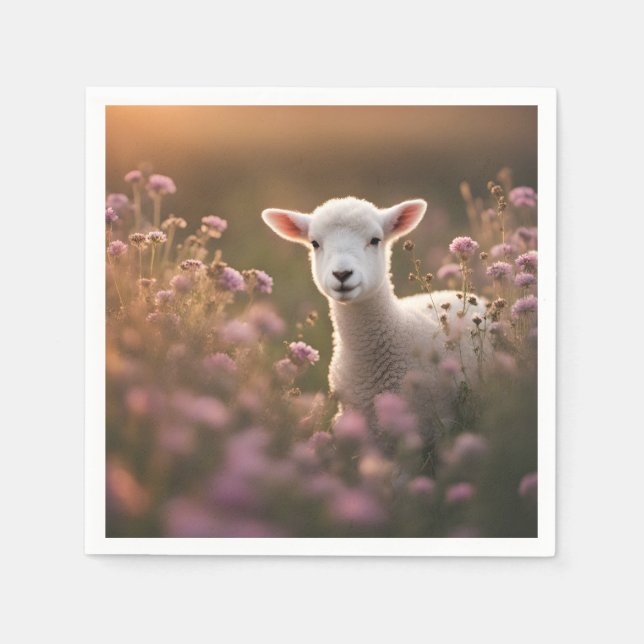 Serviette En Papier Belle Agneau (Devant)